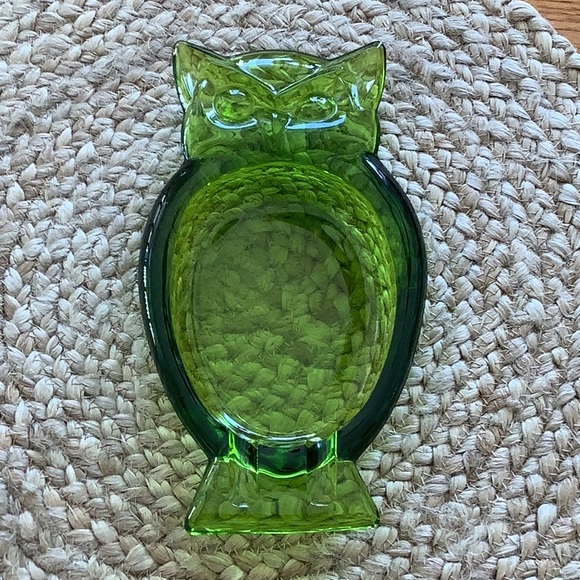 Viking Other Vintage Mcm Mid Century Green Viking Art Glass Hoot